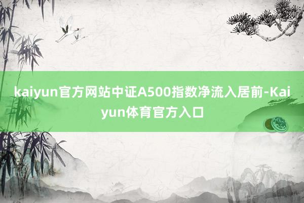 kaiyun官方网站中证A500指数净流入居前-Kaiyun体育官方入口