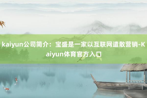 kaiyun公司简介：宝盛是一家以互联网遣散营销-Kaiyun体育官方入口