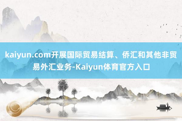 kaiyun.com开展国际贸易结算、侨汇和其他非贸易外汇业务-Kaiyun体育官方入口