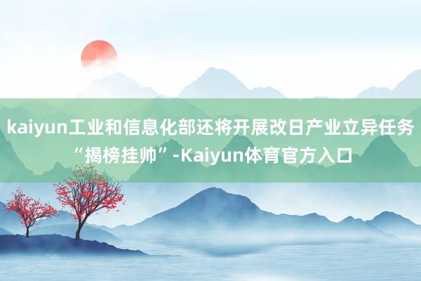kaiyun工业和信息化部还将开展改日产业立异任务“揭榜挂帅”-Kaiyun体育官方入口