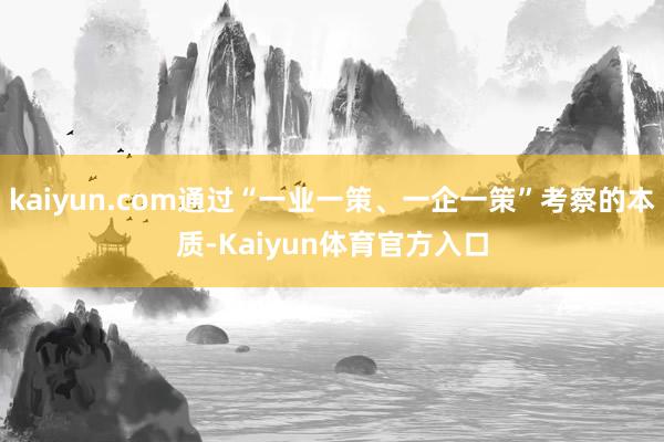 kaiyun.com通过“一业一策、一企一策”考察的本质-Kaiyun体育官方入口