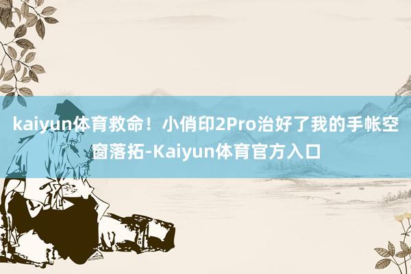 kaiyun体育救命！小俏印2Pro治好了我的手帐空窗落拓-Kaiyun体育官方入口