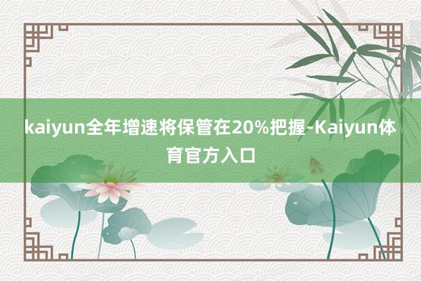 kaiyun全年增速将保管在20%把握-Kaiyun体育官方入口