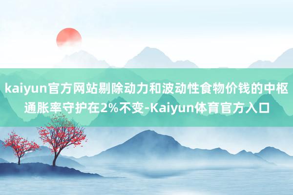 kaiyun官方网站剔除动力和波动性食物价钱的中枢通胀率守护在2%不变-Kaiyun体育官方入口