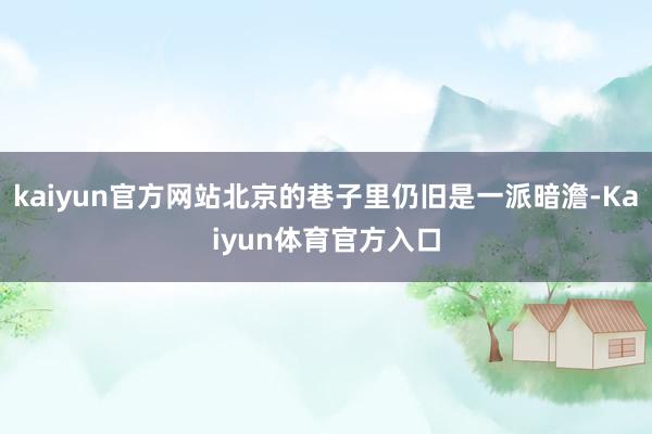 kaiyun官方网站北京的巷子里仍旧是一派暗澹-Kaiyun体育官方入口