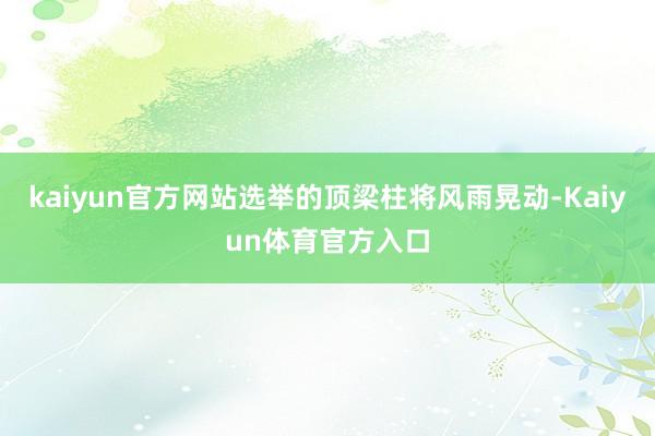 kaiyun官方网站选举的顶梁柱将风雨晃动-Kaiyun体育官方入口