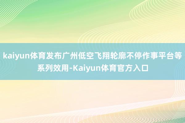 kaiyun体育发布广州低空飞翔轮廓不停作事平台等系列效用-Kaiyun体育官方入口